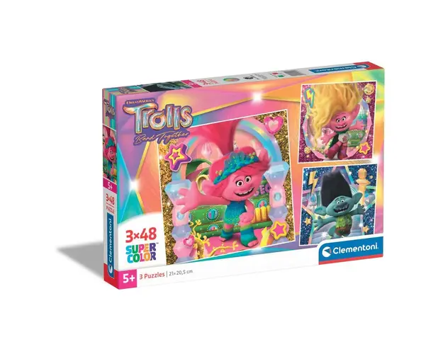 Puzzle 3 x 48 piese Clementoni Trolls 25292