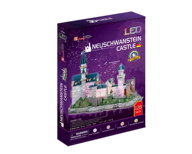 Puzzle 3D cu leduri Cubic Fun 128 piese Castelul Neuschwanstein