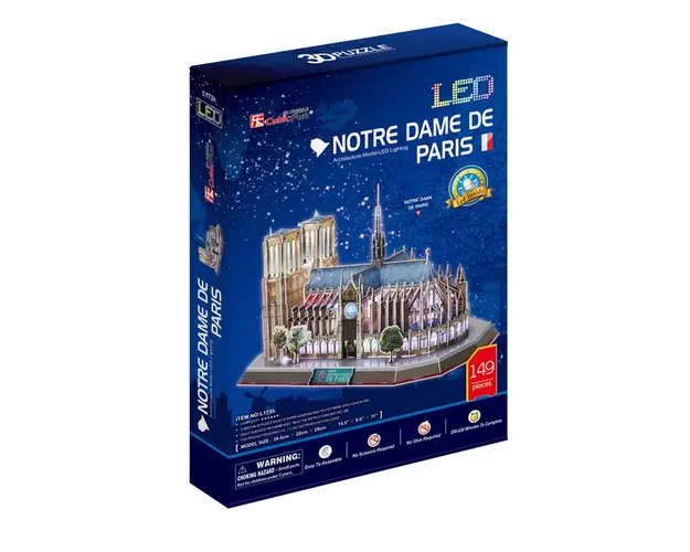 Puzzle 3D cu leduri Cubic Fun 149 piese Catedrala Notre Dame