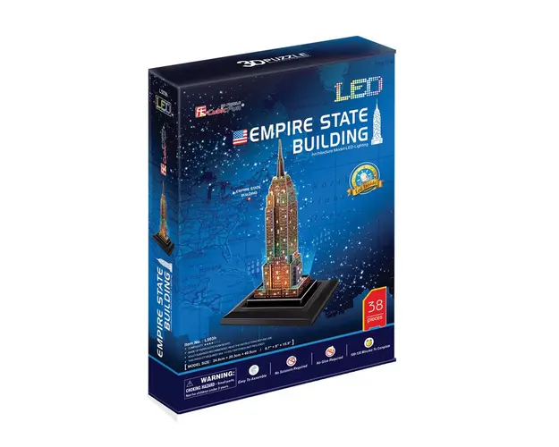 Puzzle 3d cu leduri Cubic Fun 38 piese Empire State Building
