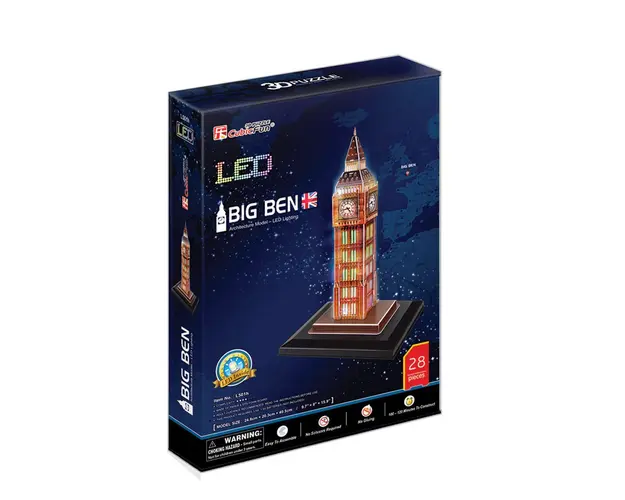 Puzzle 3D Cubic Fun 28 piese Big Ben baza cu leduri