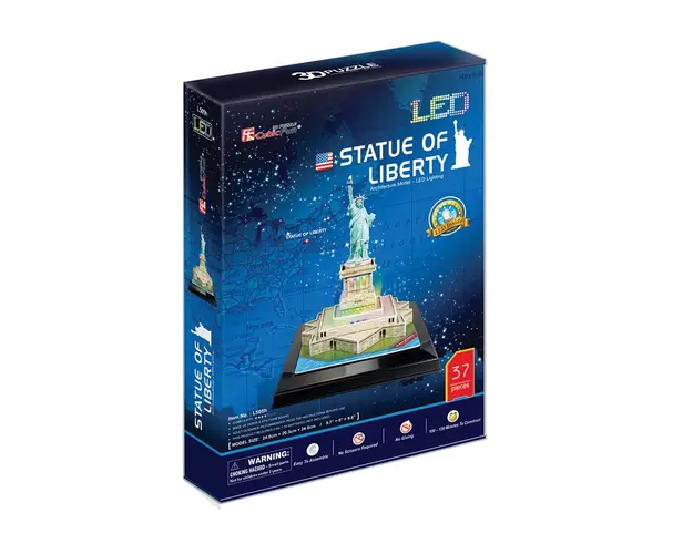 Puzzle 3D Cubic Fun 37 piese Statuia Libertatii baza cu leduri