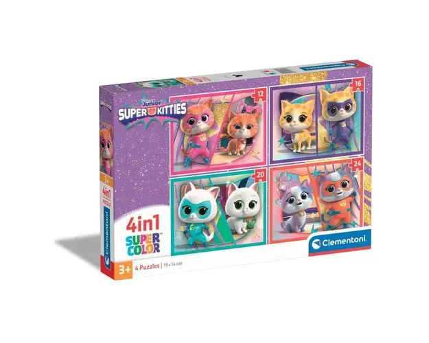 Puzzle 4 in 1 Clementoni Super Kitties 21531