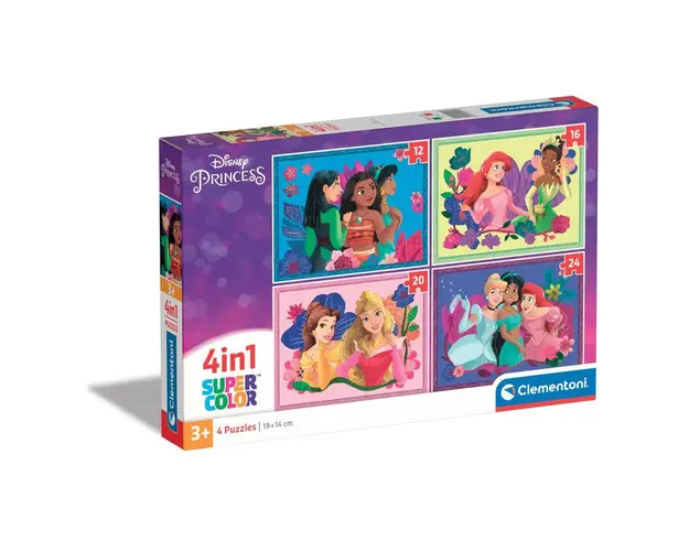 Puzzle 4 in 1 Clementoni Supercolor Disney Princess 21517