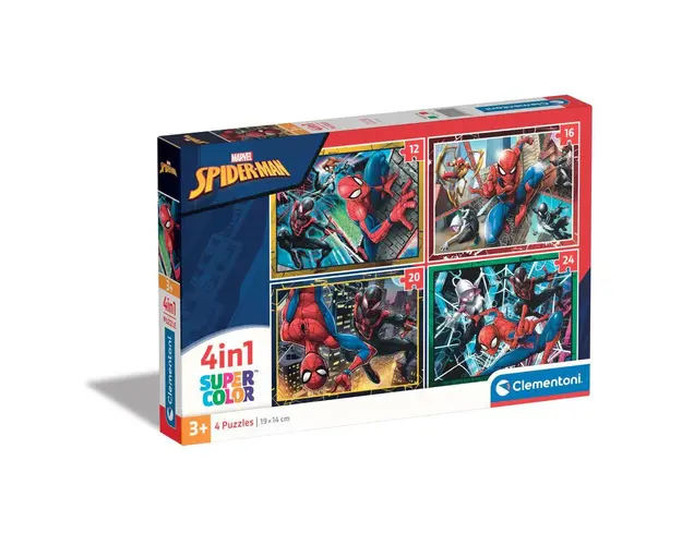 Puzzle 4 in 1 Clementoni Supercolor Spiderman 21515