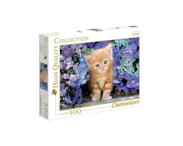 Puzzle 500 piese Clementoni Ginger Cat In Flowers