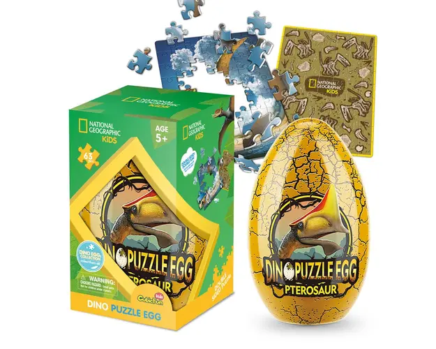 Puzzle 63 piese in ou metalic National Geographic Cubic Fun Pterosaur