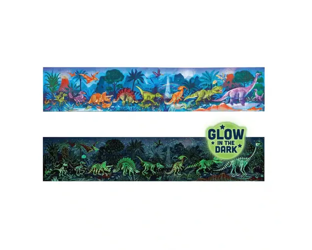 Puzzle cu dinozauri ce straluceste in intuneric Hape 200 piese