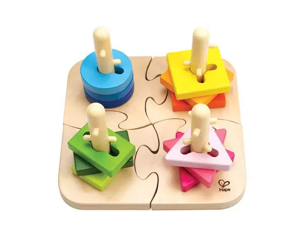 Puzzle cu forme de sortare Hape Creative Peg Puzzle