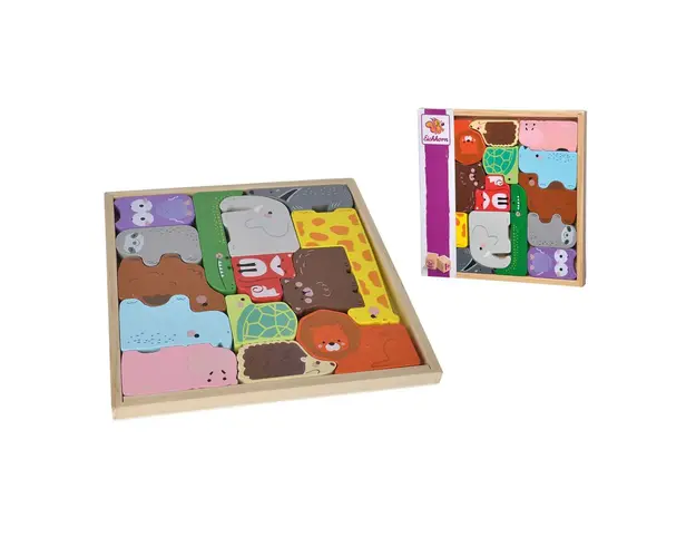 Puzzle din lemn animale jungla Eichhorn 15 piese