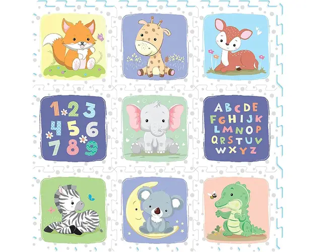 Puzzle din spuma pentru podea SunTa Toys Safari 9 piese