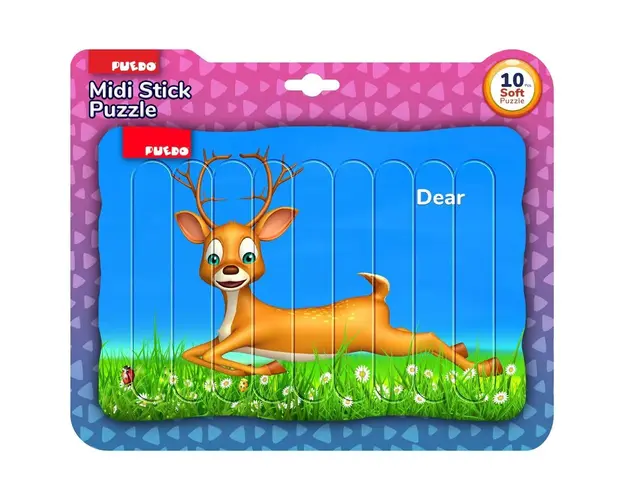 Puzzle maxi cu doua fete si piese moi Puedo 10 piese Animals