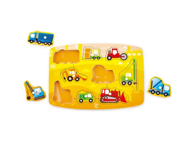 Puzzle Peg din Lemn Hape Masini
