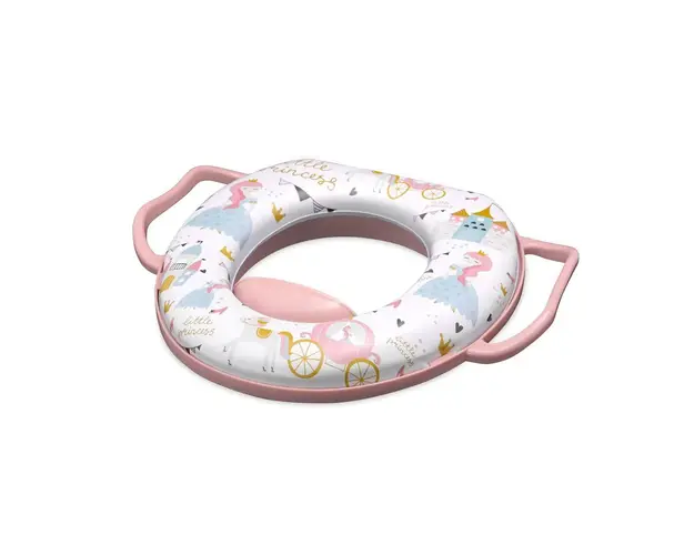 Reductor pentru toaleta moale cu manere Lorellli Pink Princess