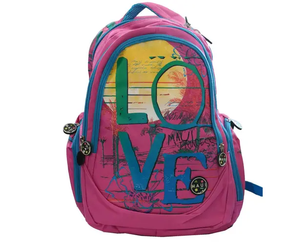Rucsac cu 3 compartimente Love pink