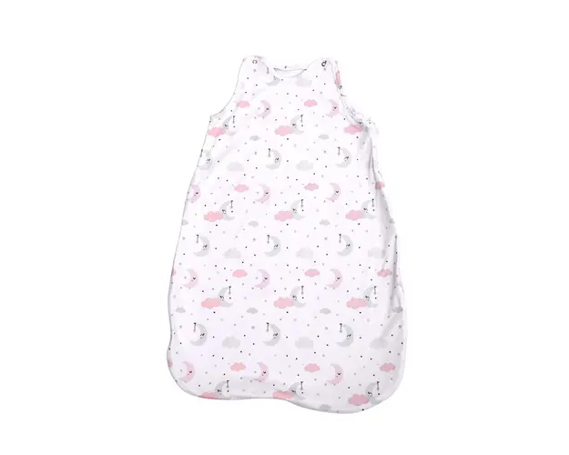 Sac de dormit de vara bebe 95 cm roz luna si stele