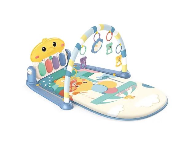 Salteluta de activitati cu pian si carusel Ocie Blue