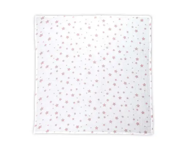 Scutec muselina Lorelli Nappy 80 x 80 cm White Pink Stars