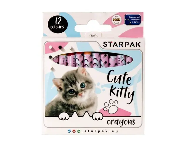 Set 12 creioane cerate Starpak Kittie Cuties