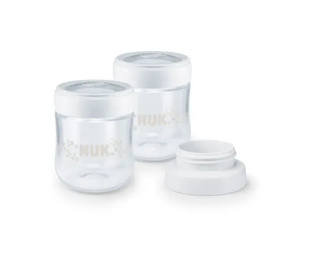 Set 2 containere cu adaptori pentru lapte matern Nuk Nature Sense