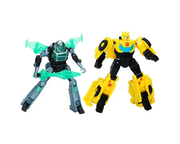 Set 2 figurine Hasbro Transformers Cyber Combiner Earth Spark Bumblebee si Mo Malto