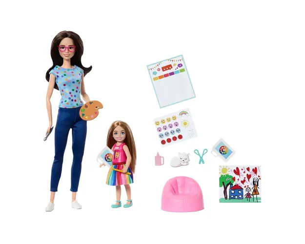 Set 2 papusi cu accesorii Barbie Careers Terapie prin Arta