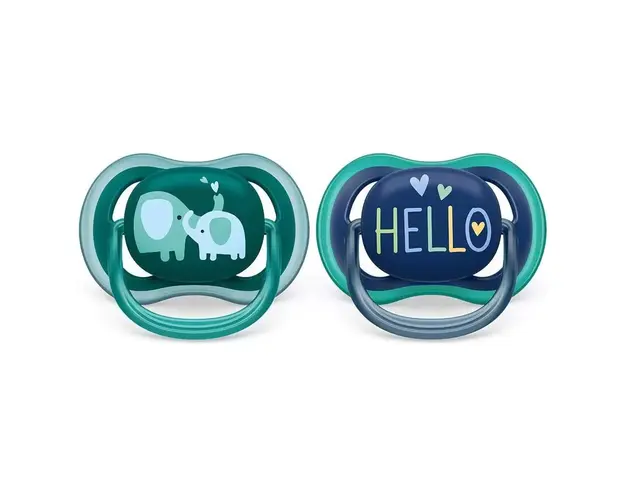 Set 2 suzete Avent din silicon Ultra Air Boy 18 luni+