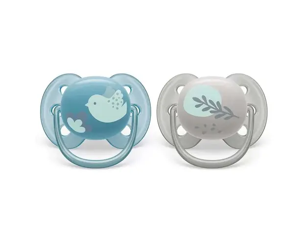 Set 2 suzete Avent din silicon Ultra Soft Boy 6-18 luni