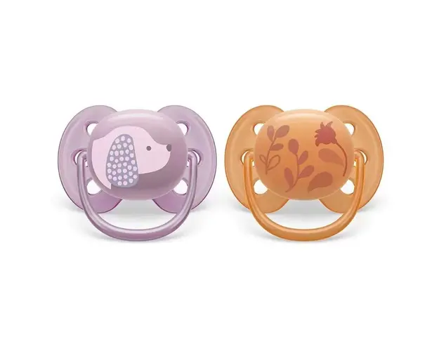 Set 2 suzete Avent din silicon Ultra Soft Girl 6-18 luni