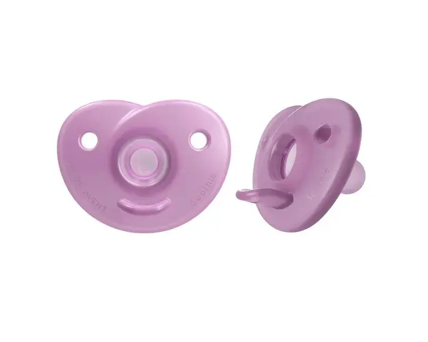 Set 2 suzete Avent Soothie din silicon 0-6 luni Roz