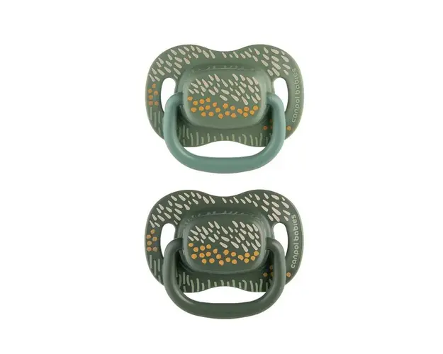 Set 2 suzete cu tetina simetrica silicon Canpol Mountains 18 luni + Verde