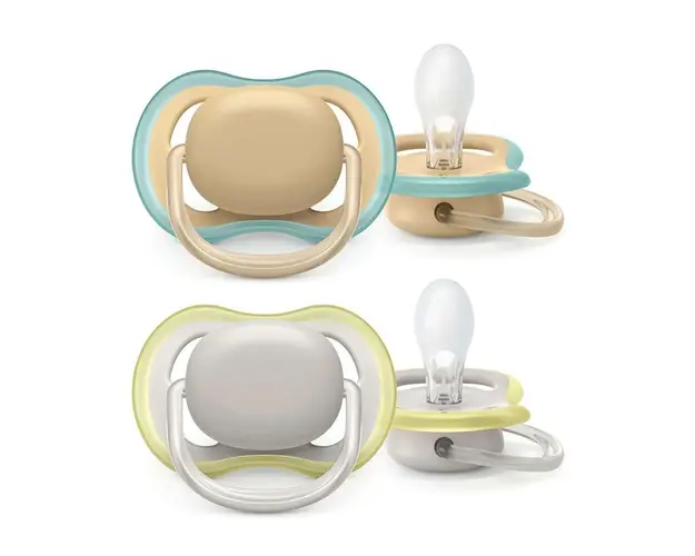 Set 2 suzete silicon Avent Ultra Air 0-6 luni Turcoaz si Lime