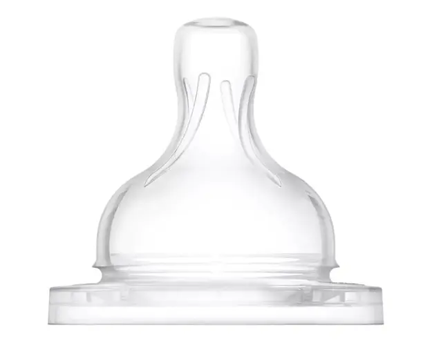 Set 2 tetine din silicon Avent Anti-colic, o luna+, debit 2