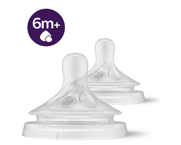 Set 2 tetine din silicon Avent Natural Response 3.0 6+ Debit 6