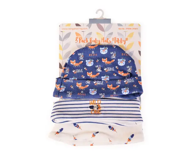 Set 3 caciulite pentru bebelusi Cangaroo Tibby blue