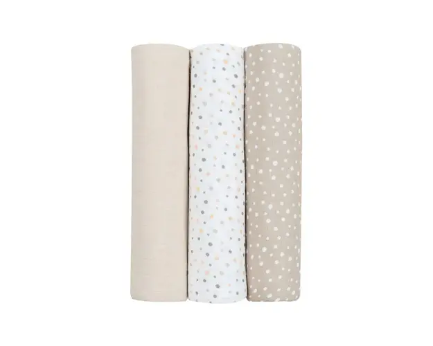 Set 3 scutece muselina Kikka Boo 80 x 80 cm Dots Bej