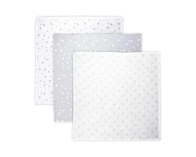 Set 3 scutece muselina Lorelli Nappy 80 x 80 cm Grey Mix