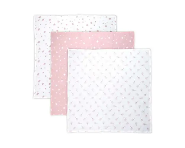 Set 3 scutece muselina Lorelli Nappy 80 x 80 cm Mellow Rose Mix