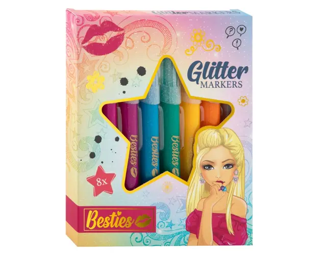 Set 8 markere cu sclipici Grafix Besties