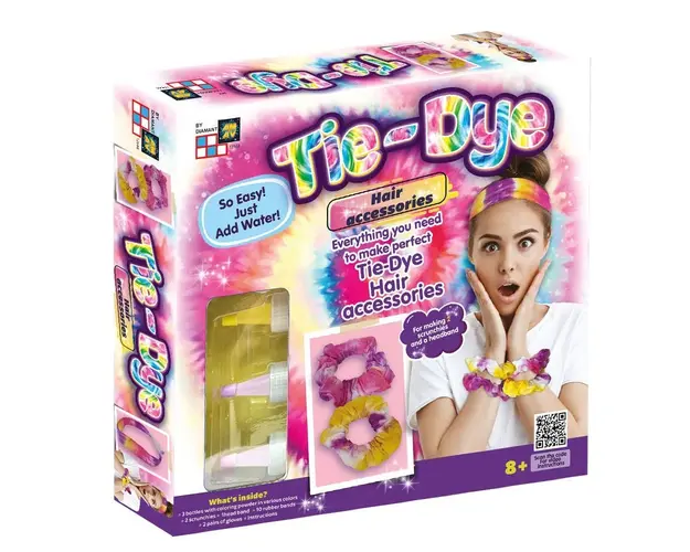 Set creatie accesorii de par colorate AM-AV Tie-Dye Fashion Time