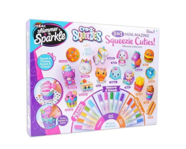 Set creativ de colorat figurine moi CrazArt Cra-Z-Squeezies Mini Squeezie Cuties 17356