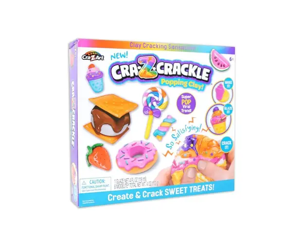 Set creativ produse patiserie din lut CrazArt Cra-Z-Crackle Popping Clay 25074