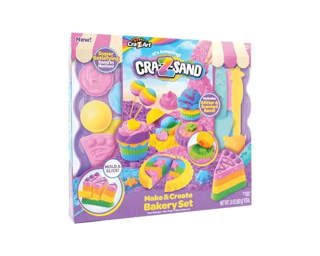 Set creativ produse patiserie nisip kinetic CrazArt Cra-Z-Sand Sand Bakery Set 19666