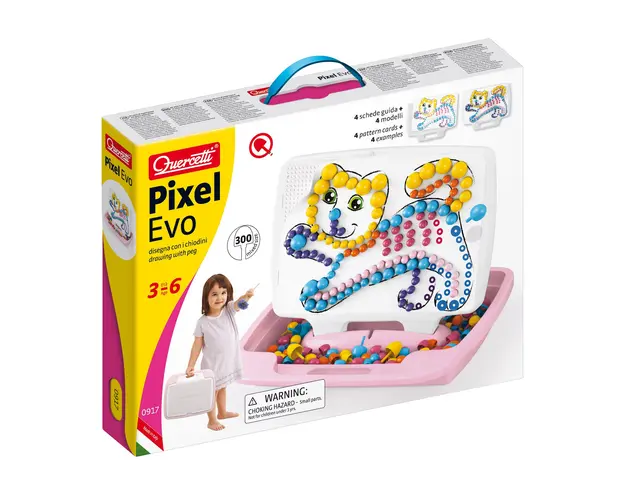Set cu valiza Quercetti Pixel Evo Cat 300 piese