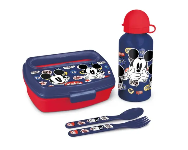Set cutie sandwich si sticla inox Disney Mickey Mouse