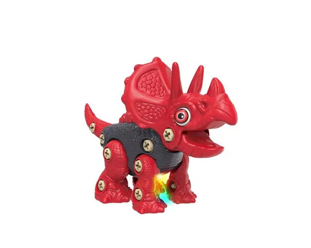 Set de constructie Dinozaur Triceratops cu lumini Ntoys