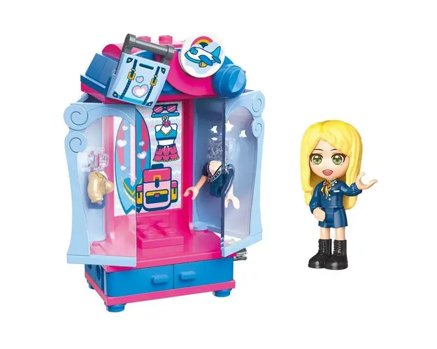 Set de constructie Garderoba cu figurina Qman Air Stewardess
