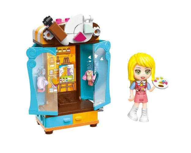 Set de constructie Garderoba cu figurina Qman Magical Painter