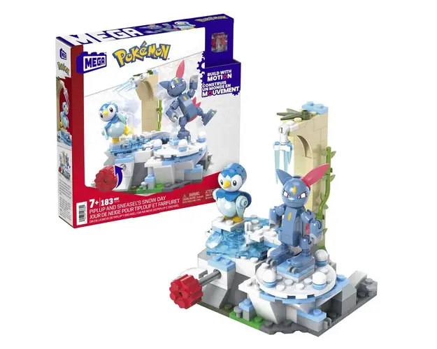 Set de constructie Mega Bloks Pokemon Sneasel Snow Day 183 piese