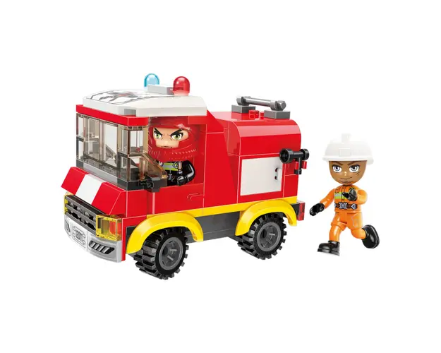 Set de constructie Qman Camion de Pompieri 108 piese